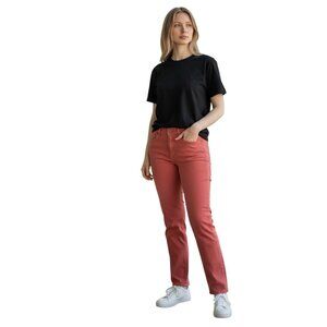Gloria Vanderbilt Amanda Classic Stretch Jeans~Size 6 AVG~Salmon/Coral L1 08